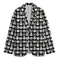 Rabbit And Cat Pattern Print Men's Cotton Blazer