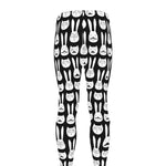 Rabbit And Cat Pattern Print Men's leggings
