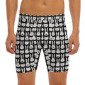 Rabbit And Cat Pattern Print Men's Long Boxer Briefs