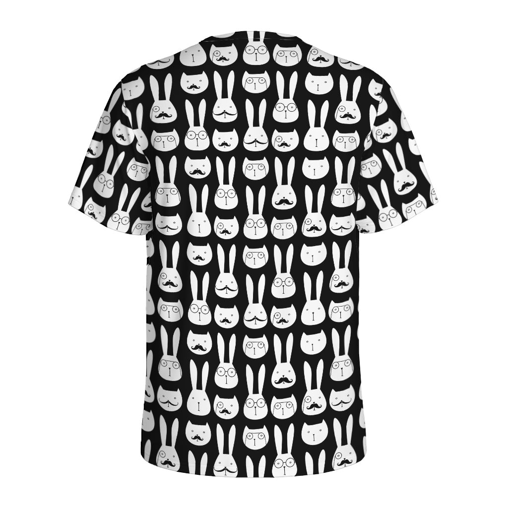 Rabbit And Cat Pattern Print Men's Sports T-Shirt