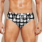 Rabbit And Cat Pattern Print Men's Swim Briefs