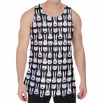 Rabbit And Cat Pattern Print Men's Velvet Tank Top