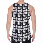 Rabbit And Cat Pattern Print Men's Velvet Tank Top