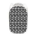 Rabbit And Cat Pattern Print Mesh Laundry Hamper