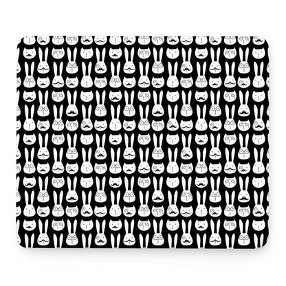 Rabbit And Cat Pattern Print Mouse Pad