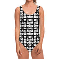 Rabbit And Cat Pattern Print One Piece Swimsuit