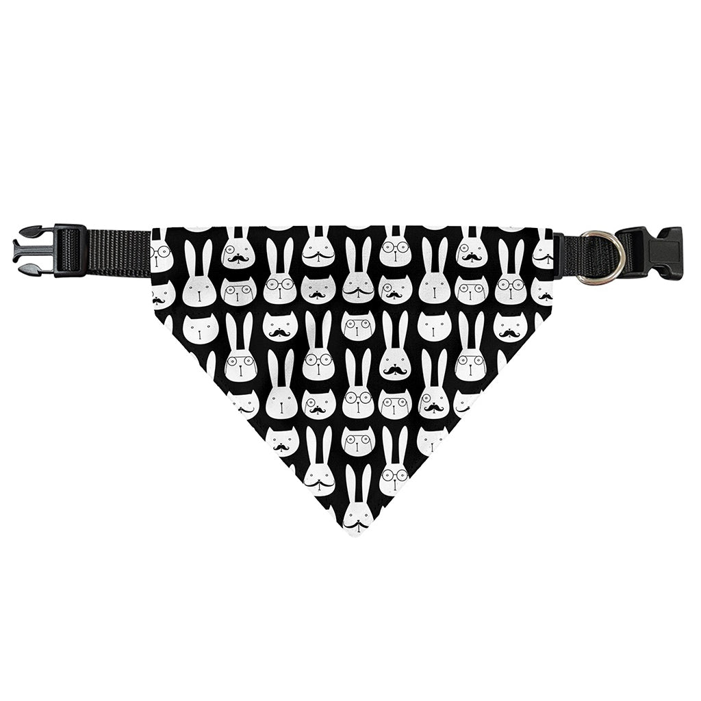Rabbit And Cat Pattern Print Over The Collar Dog Bandana