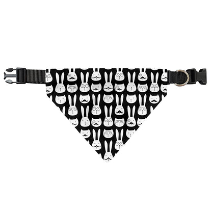 Rabbit And Cat Pattern Print Over The Collar Dog Bandana