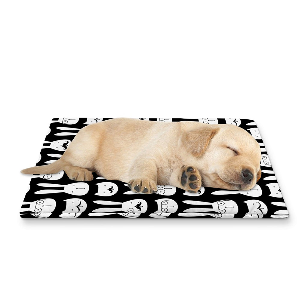 Rabbit And Cat Pattern Print Pet Cooling Mat Cover