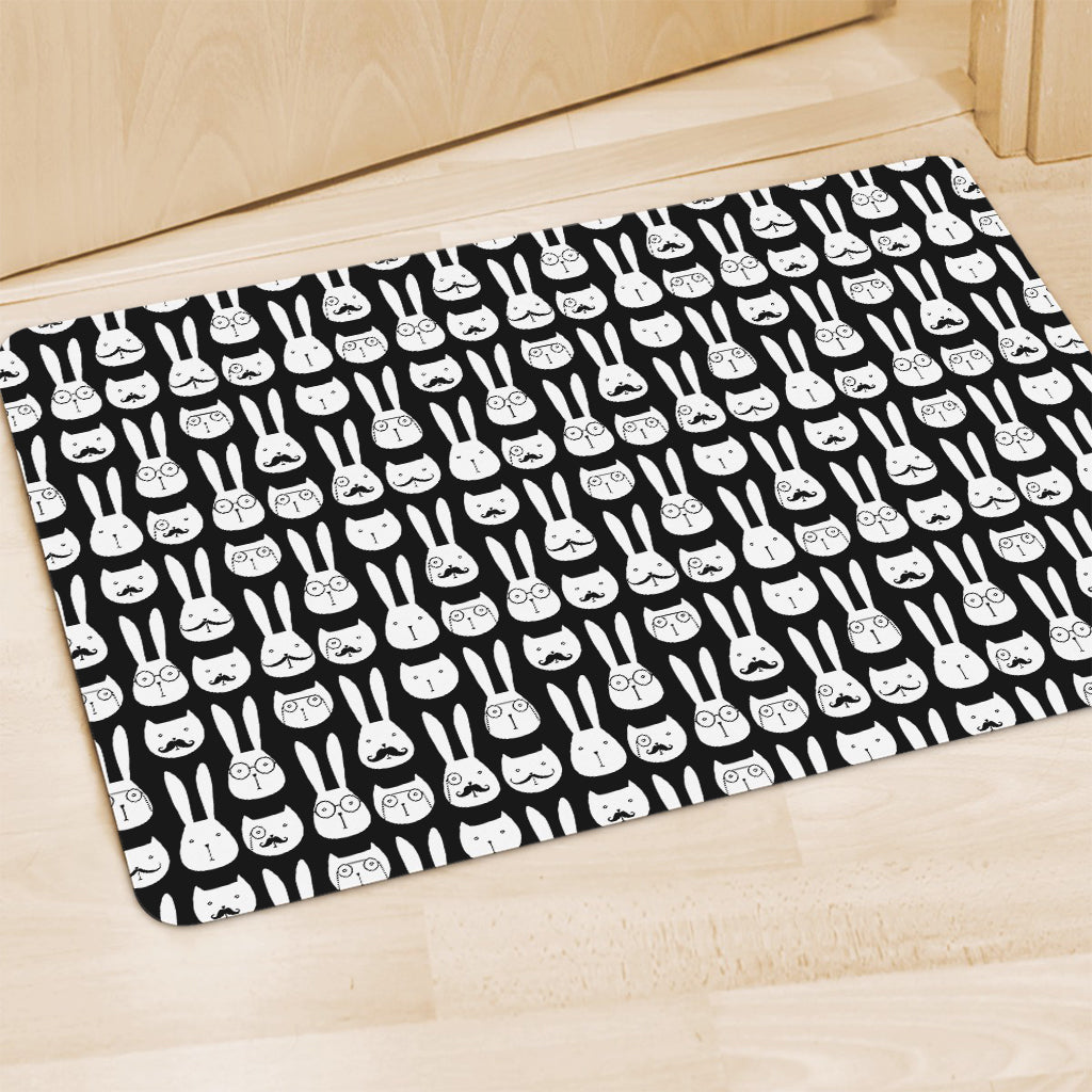 Rabbit And Cat Pattern Print Polyester Doormat
