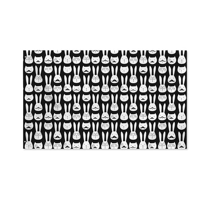 Rabbit And Cat Pattern Print Polyester Flag