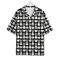 Rabbit And Cat Pattern Print Rayon Hawaiian Shirt