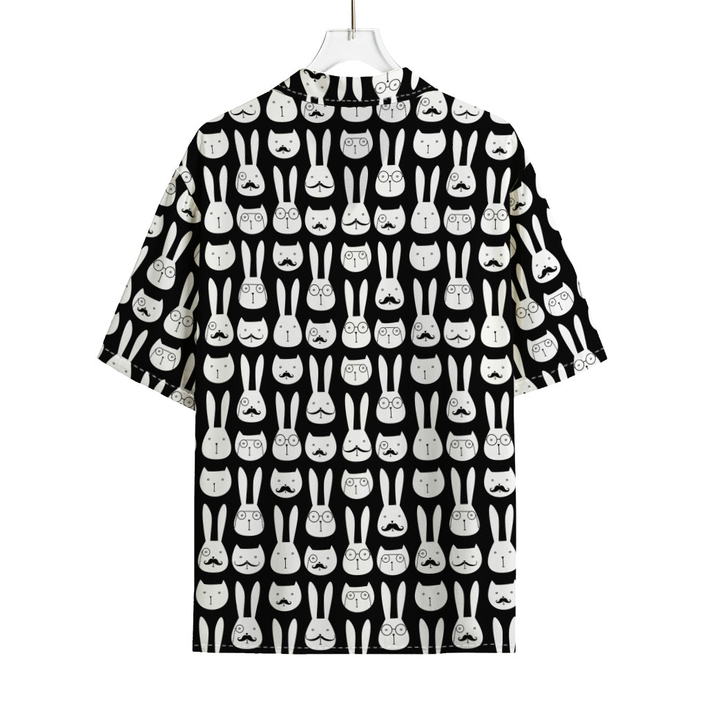 Rabbit And Cat Pattern Print Rayon Hawaiian Shirt