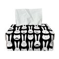 Rabbit And Cat Pattern Print Rectangle Tissue Box Cover