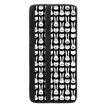 Rabbit And Cat Pattern Print Refrigerator Handle Covers