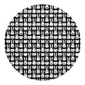 Rabbit And Cat Pattern Print Round Blanket