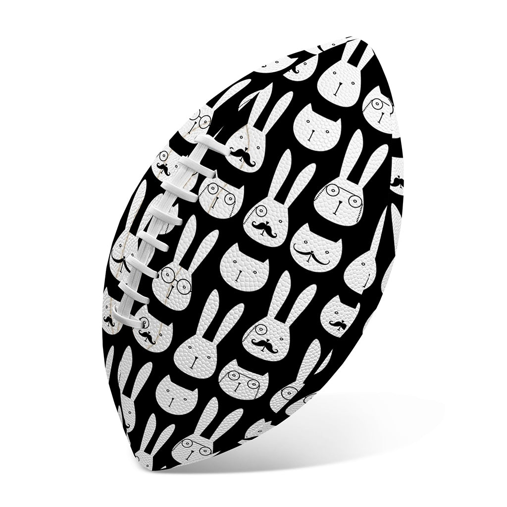 Rabbit And Cat Pattern Print Rugby Ball