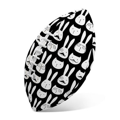 Rabbit And Cat Pattern Print Rugby Ball