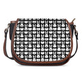 Rabbit And Cat Pattern Print Saddle Bag