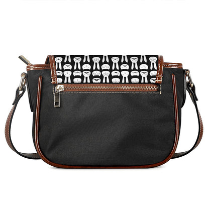 Rabbit And Cat Pattern Print Saddle Bag
