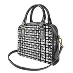 Rabbit And Cat Pattern Print Shoulder Handbag