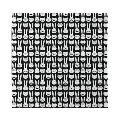Rabbit And Cat Pattern Print Silk Bandana