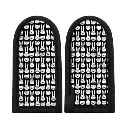 Rabbit And Cat Pattern Print Skillet Handle Cover