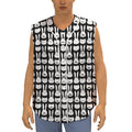 Rabbit And Cat Pattern Print Sleeveless Baseball Jersey