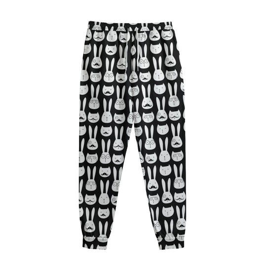 Rabbit And Cat Pattern Print Sweatpants