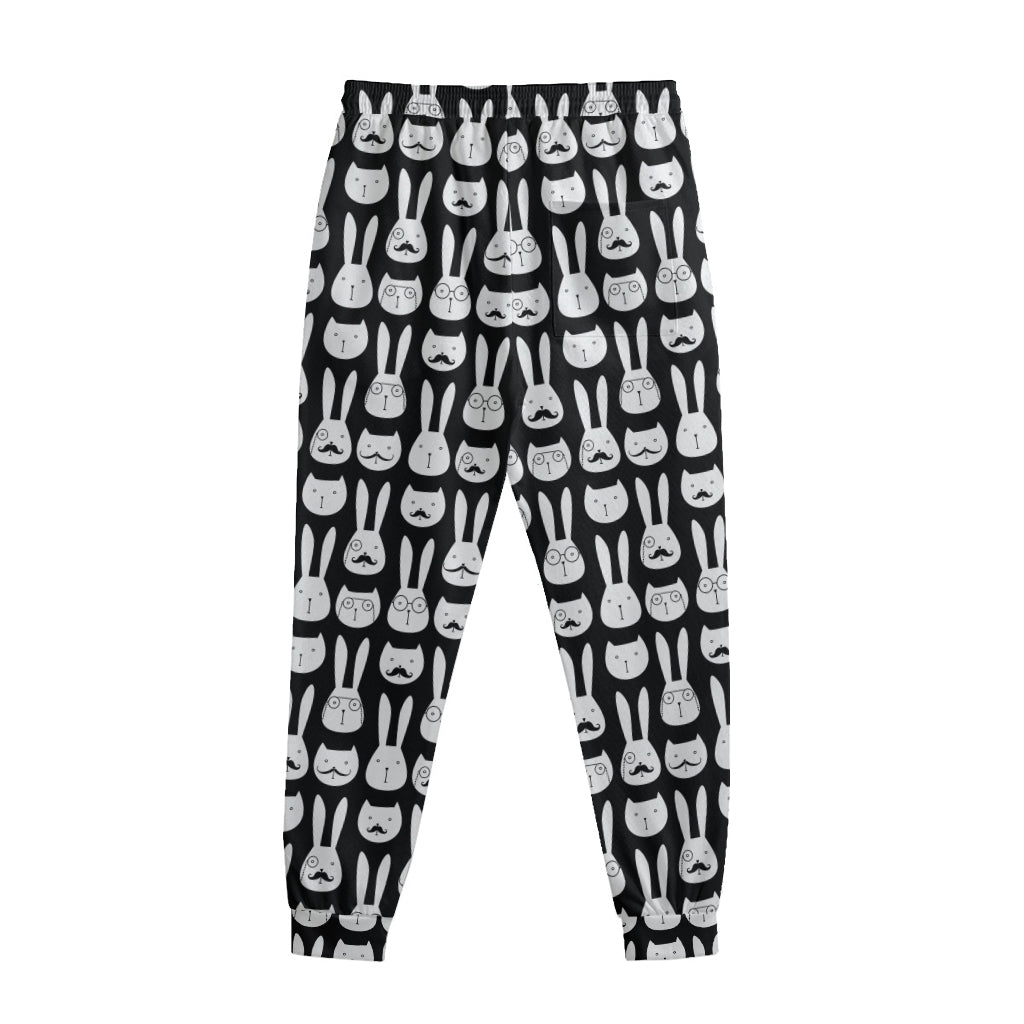 Rabbit And Cat Pattern Print Sweatpants
