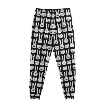 Rabbit And Cat Pattern Print Sweatpants