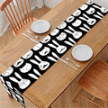 Rabbit And Cat Pattern Print Table Runner