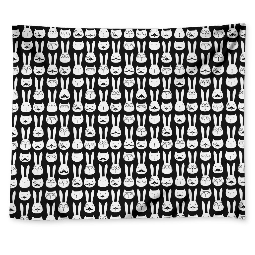 Rabbit And Cat Pattern Print Tapestry