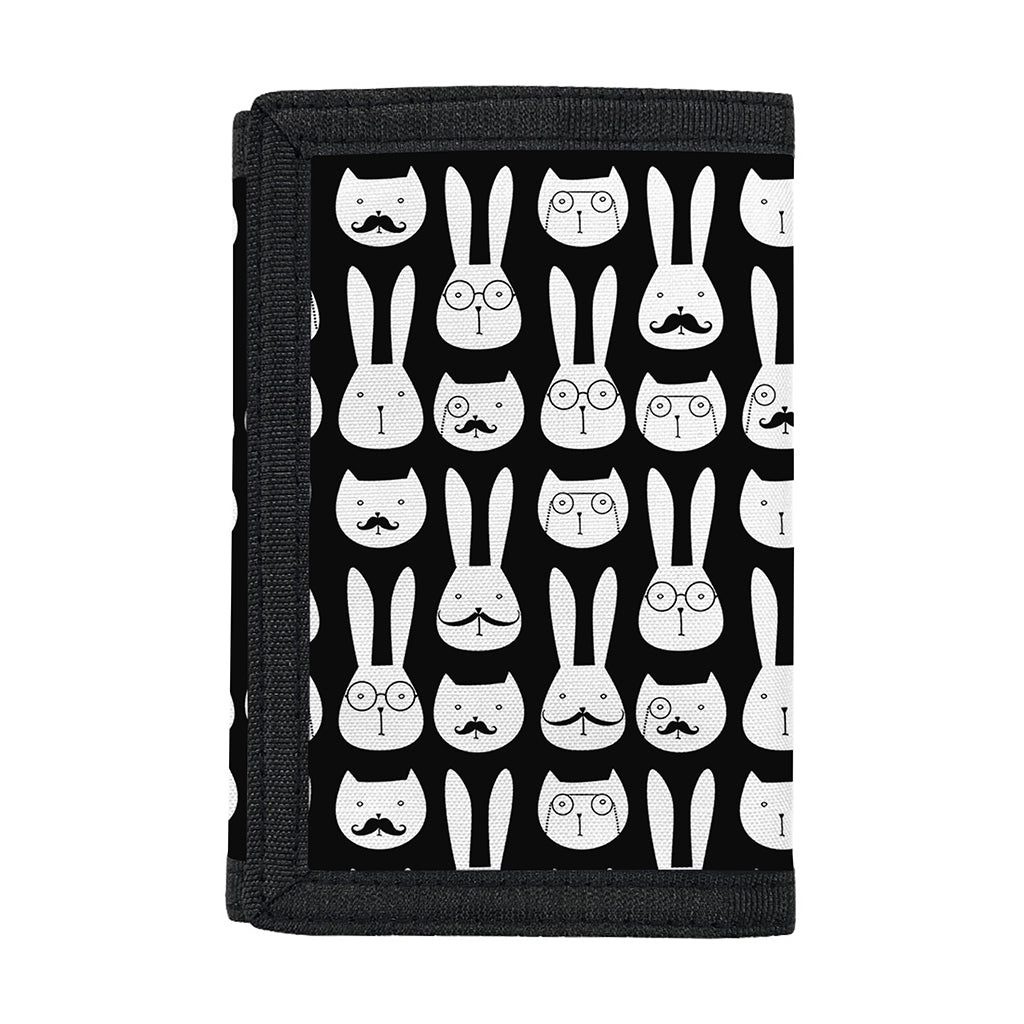 Rabbit And Cat Pattern Print Trifold Wallet