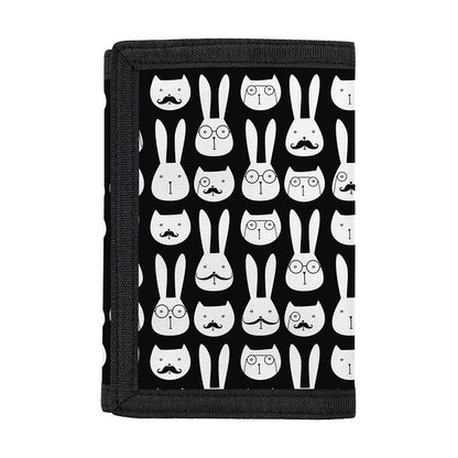 Rabbit And Cat Pattern Print Trifold Wallet
