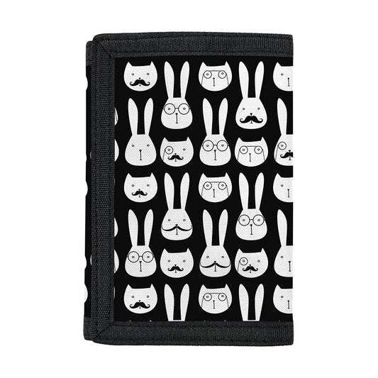 Rabbit And Cat Pattern Print Trifold Wallet