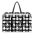Rabbit And Cat Pattern Print Utility Tote Bag