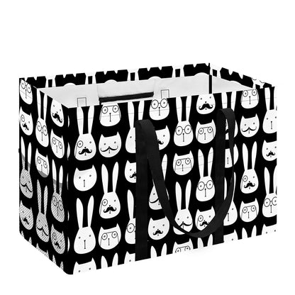 Rabbit And Cat Pattern Print Utility Tote Bag