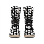 Rabbit And Cat Pattern Print Winter Boots