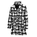 Rabbit And Cat Pattern Print Women's Bathrobe