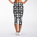 Rabbit And Cat Pattern Print Women's Capri Leggings