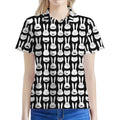 Rabbit And Cat Pattern Print Women's Polo Shirt