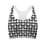Rabbit And Cat Pattern Print Women's Sports Bra