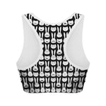 Rabbit And Cat Pattern Print Women's Sports Bra