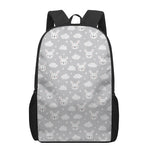 Rabbit And Cloud Pattern Print 17 Inch Backpack