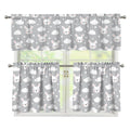 Rabbit And Cloud Pattern Print 3 Piece Kitchen Curtains