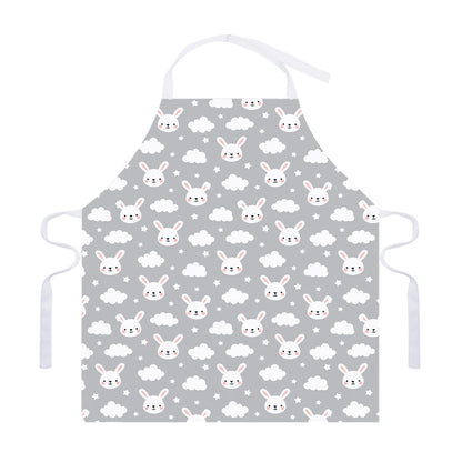 Rabbit And Cloud Pattern Print Adjustable Apron