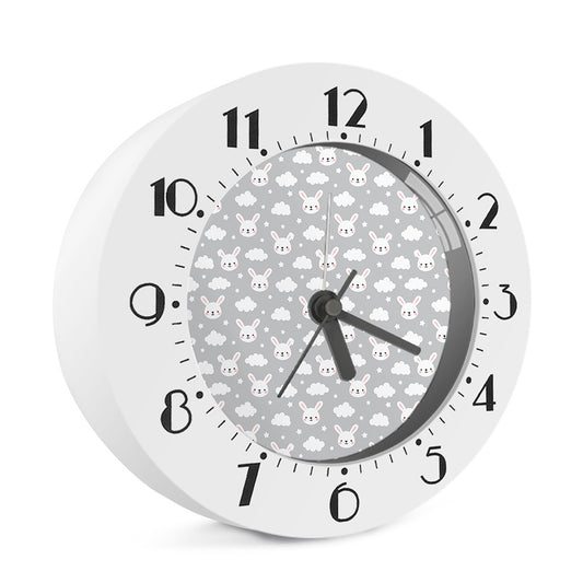 Rabbit And Cloud Pattern Print Alarm Clock