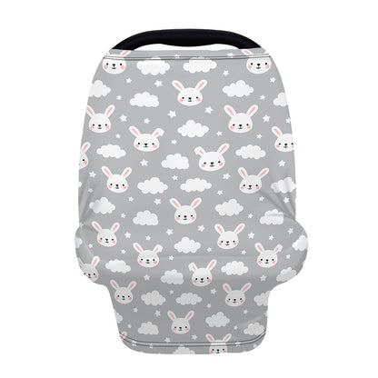 Rabbit And Cloud Pattern Print Baby Seat Cover