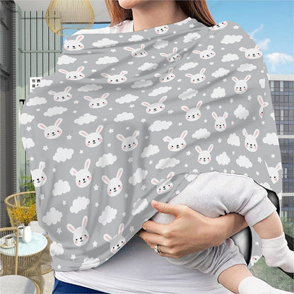 Rabbit And Cloud Pattern Print Baby Seat Cover